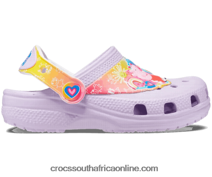Kids Toddler Classic Peppa Pig Clog Lavender Crocs FBL6TX1341
