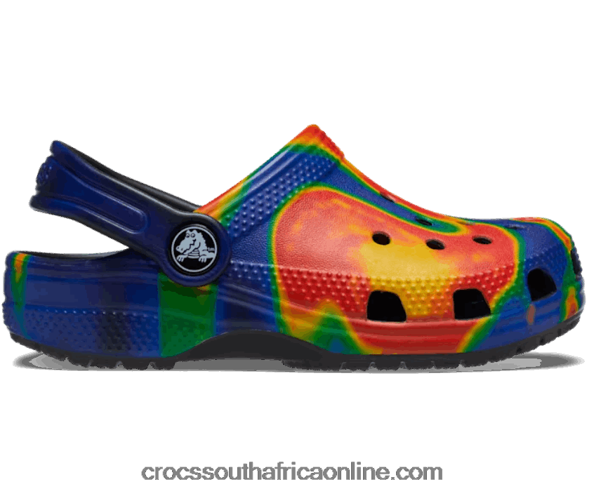 Kids Toddler Classic Solarized Clog Black/Navy Crocs FBL6TX1430