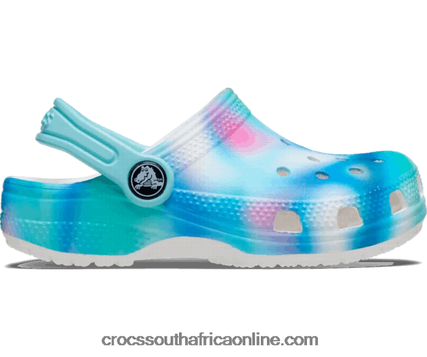 Kids Toddler Classic Solarized Clog White/Multi Crocs FBL6TX1429