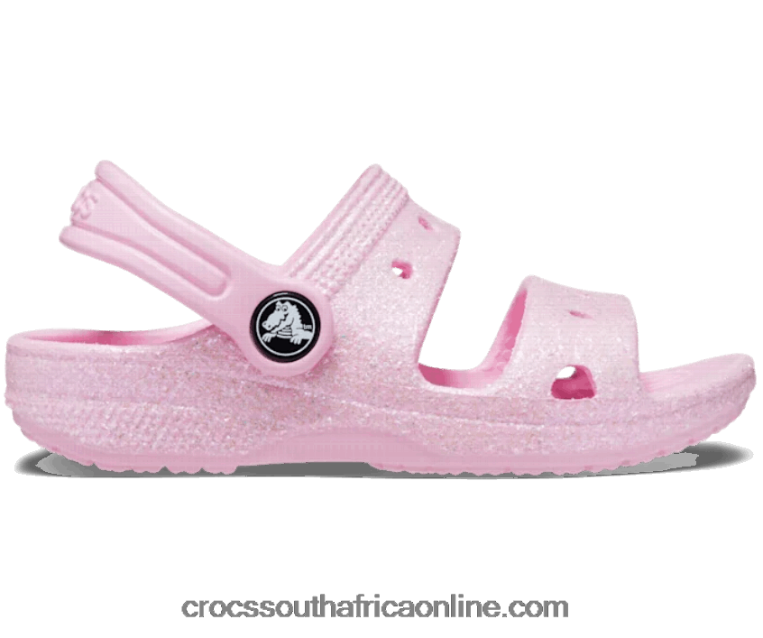 Kids Toddler Classic Glitter Sandal Flamingo Crocs FBL6TX1455